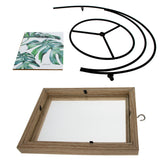 Double Curve Crescent Black Metal Photo Picture Frame and Ornament Display Stand 9.25 Inches