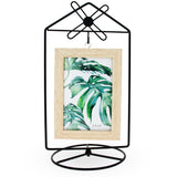 Black Windmill Roof House Hanging Photo Picture Frame and Metal Ornament Stand 10.15 Inches