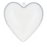Set of 6 Clear Plastic Heart Ornaments DIY Craft 3 Inches