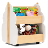Estantería de madera para niños con ruedas universales