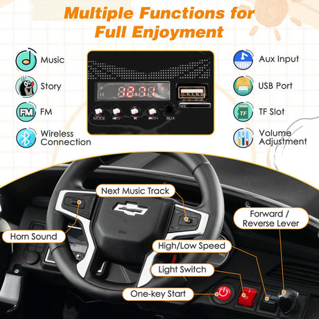 Coche montable de 12V para niños con control remoto 2.4G