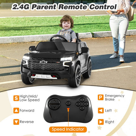 Coche montable de 12V para niños con control remoto 2.4G