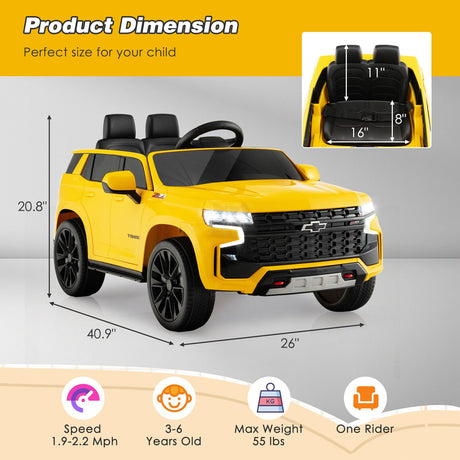 Coche montable de 12V para niños con control remoto 2.4G