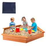 Cajón de Arena Hexagonal de Madera de Cedro con Asientos