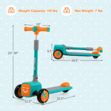 Patinete de juguete para niños, plegable y ajustable, con ruedas LED que se iluminan, bocina y 4 fundas de emojis