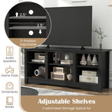 TV Stand for up to 65 Inch Flat Screen TVs with Adjustable Shelves for 18 Inch Electric Fireplace (Not Included)
