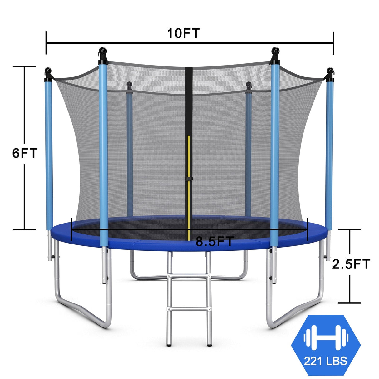 Trampolín exterior con red de seguridad-3 m