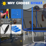 Trampolín Recreativo Exterior de 12/14/15/16 Pies con Red de Seguridad - 14 pies