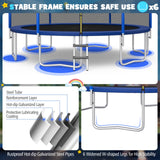 Trampolín Recreativo Exterior de 12/14/15/16 Pies con Red de Seguridad - 14 pies