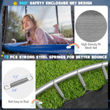 Trampolín Recreativo Exterior de 12/14/15/16 Pies con Red de Seguridad - 14 pies