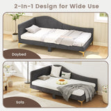 Cama Plataforma Rivet-Tufted de Tamaño Matrimonial/Individual con Patas de Metal y Lamas de Madera