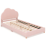 Estructura de Cama Individual con Cabecero Ajustable en Altura y Resistentes Láminas de Madera