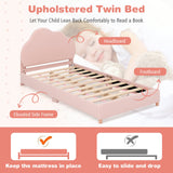 Estructura de Cama Individual con Cabecero Ajustable en Altura y Resistentes Láminas de Madera