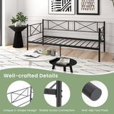 Twin Size Platform Bed with Heavy-duty Metal Slat Support