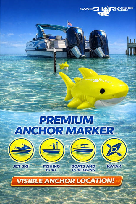 SandShark Anchor Shark-Shaped Floating Anchor Marker Buoy – High Visibility Anchor Marker for Boats, Jet Skis, PWC & Kayaks – Find Your Anchor, Prevent Accidental Hitting or Stepping on Anchors.