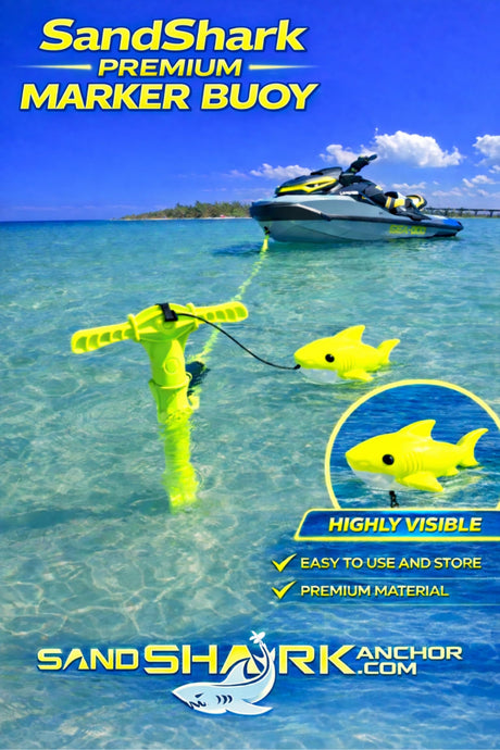 SandShark Anchor Shark-Shaped Floating Anchor Marker Buoy – High Visibility Anchor Marker for Boats, Jet Skis, PWC & Kayaks – Find Your Anchor, Prevent Accidental Hitting or Stepping on Anchors.