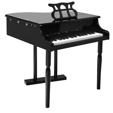 Teclado de piano de juguete de 30 teclas para niños con banqueta, tapa de piano y atril