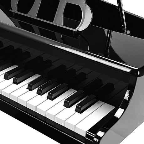 Teclado de piano de juguete de 30 teclas para niños con banqueta, tapa de piano y atril