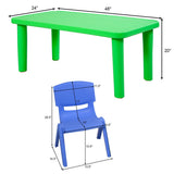 Juego de Mesa y 4 Sillas de Plástico de Colores para Niños