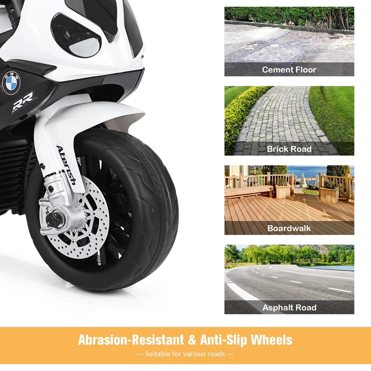 Motocicleta eléctrica BMW de 3 ruedas y 6 V con licencia para niños