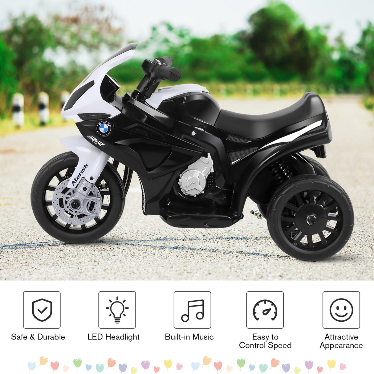 Motocicleta eléctrica BMW de 3 ruedas y 6 V con licencia para niños
