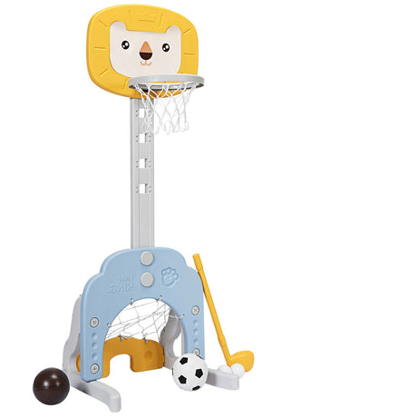 Juego deportivo 3 en 1 de baloncesto ajustable para niños