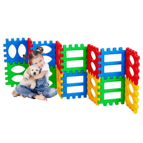 32 Piezas de Bloques Grandes de Waffle para Niños, Juguete Educativo de Construcción Apilable