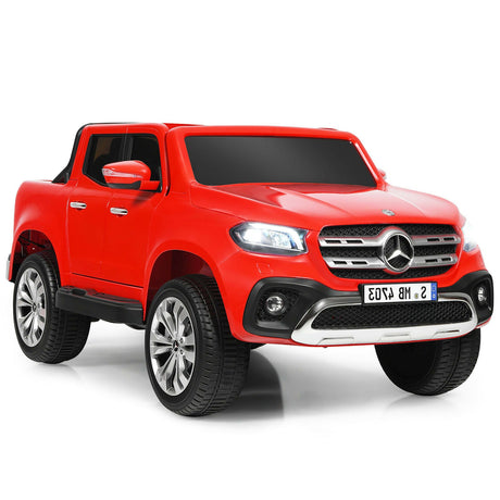 Coche Eléctrico de 12 V para Niños de 2 Plazas, con Licencia Mercedes Benz Clase X, con Mando a Distancia y Maletero - Rojo