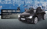 Coche Eléctrico de 12V para Niños con Control Remoto y Función de Música - Negro