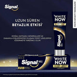 Signal White Now: 3X Whitening Toothpaste - Extra Fresh & Gold - Stain Removal, Fluoride Protection - Fresh Breath, Confident Smile