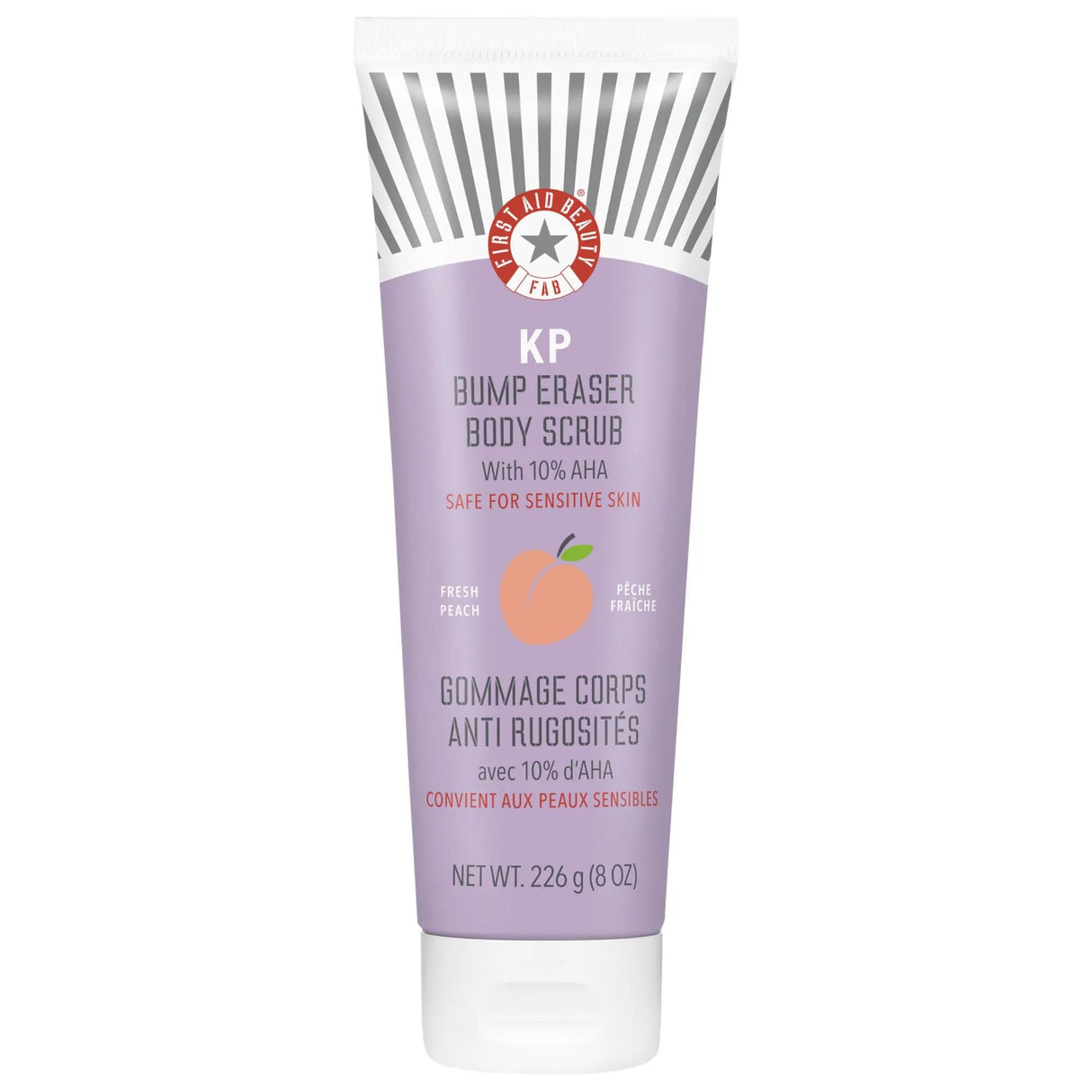 KP Bump Eraser Body Scrub with 10% AHA Ð Peach: Vegan & Cruelty-Free Exfoliator for Keratosis Pilaris (KP) & Strawberry Skin - Reveal Smooth, Healthy Skin.