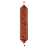 Poinsettia Flowers Christmas Tablecloth Holiday Runner 75 Inches