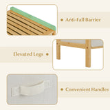 Cómoda de tela con 6 cajones y 6 cubos de tela plegables para dormitorio o sala de estar - Natural