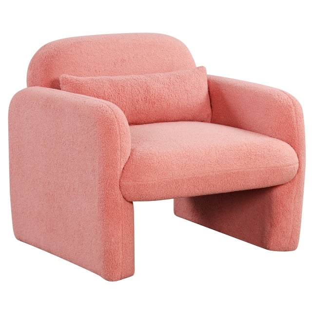Living Room Deluxe Furniture Set-Accent Chair+Modular L-Shaped Sectional Sofa+LED Coffee Table