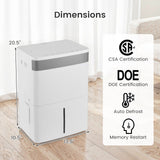 96 Pints Dehumidifier with 24H Timer and 3-Color Indicator-White