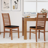 Juego de 2 sillas de comedor de madera con patas de madera de caucho para sala de estar