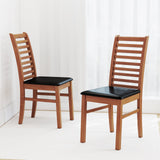 Juego de 2 sillas de comedor de madera con patas de madera de caucho para sala de estar