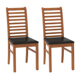 Juego de 2 sillas de comedor de madera con patas de madera de caucho para sala de estar
