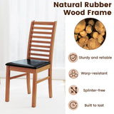 Juego de 2 sillas de comedor de madera con patas de madera de caucho para sala de estar