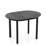 43 Inch Wooden Dining Table with Rubber Wood Legs for 2-4 People-Black