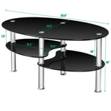 Modern Accent Chair & Tempered Glass Oval Side Coffee Table Set