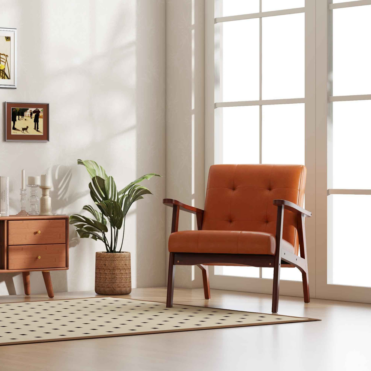 Paquete de sala de estar: Mueble de TV con almacenamiento y sillón auxiliar