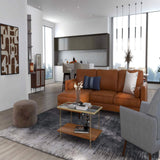 Juego de muebles para el hogar de 4 piezas con 2 taburetes de bar giratorios, aparador de cocina, sofá seccional y mesa de centro de cristal