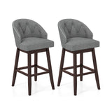 Juego de muebles para el hogar de 4 piezas con 2 taburetes de bar giratorios, aparador de cocina, sofá seccional y mesa de centro de cristal