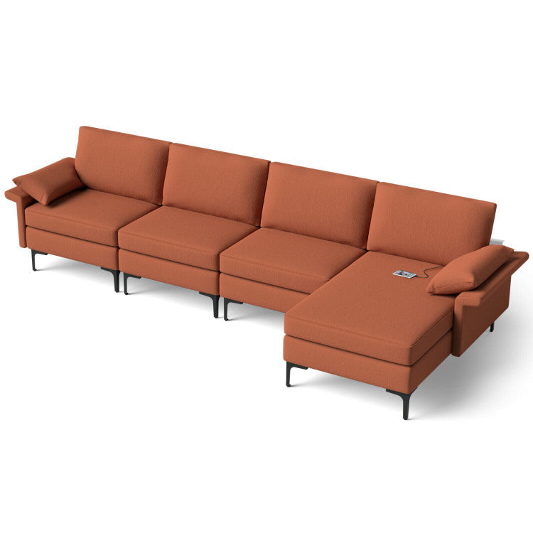 Sillón decorativo + Mesa auxiliar + Sofá seccional en forma de L /Juego de muebles modernos de 3 piezas para sala de estar/