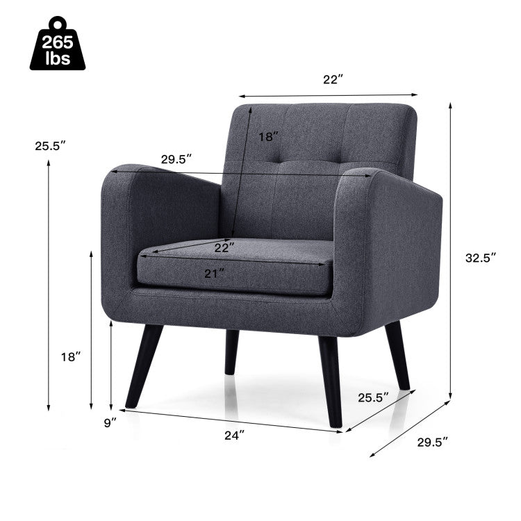 Sillón decorativo + Mesa auxiliar + Sofá seccional en forma de L /Juego de muebles modernos de 3 piezas para sala de estar/
