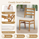 Juego de comedor de patio de 6 piezas de madera de acacia con banco, mesa rectangular y sillas