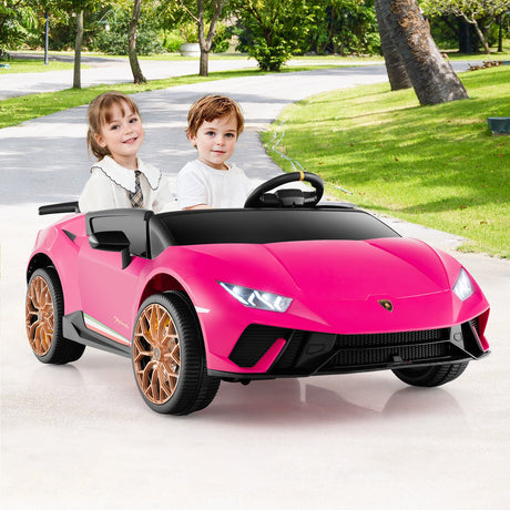 Coche Montable 24V para Niños, 4x4, 2 Plazas, Lamborghini con Licencia, Vehículos Eléctricos con Música