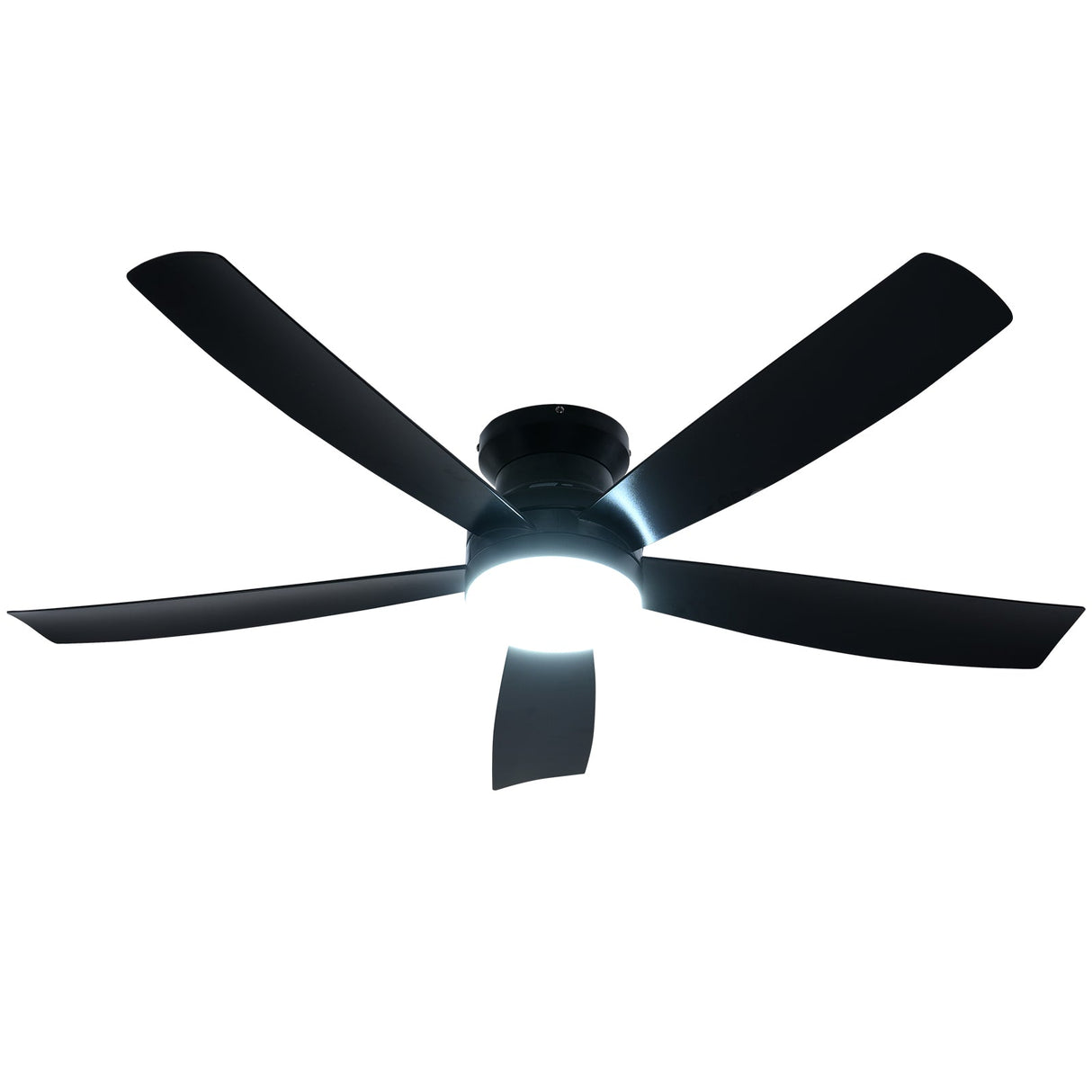 Ventilador de Techo de 52 Pulgadas con Luces y Control Remoto de 6 Velocidades - Negro