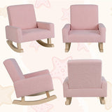 Children’s Room Furniture Bundle: Twin Pink Bed Blue & Pink Rocking Chairs Storage End Table